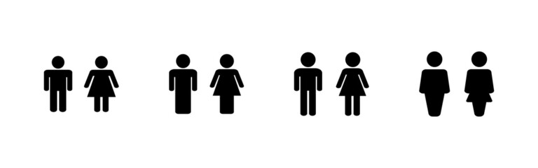 Man and woman icons set. male and female sign and symbol. Girls and boys