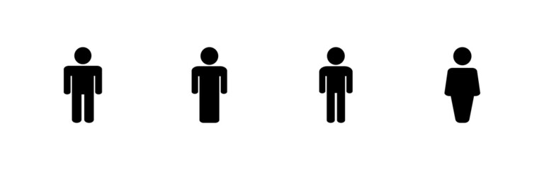 Man icons set. male sign and symbol. human symbol