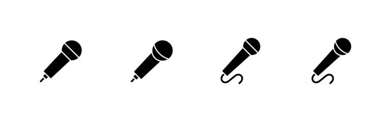 Microphone icons set. karaoke sign and symbol