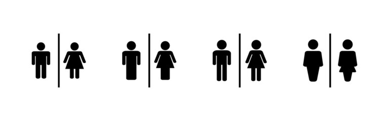 Toilet icons set. Girls and boys restrooms sign and symbol. bathroom sign. wc, lavatory