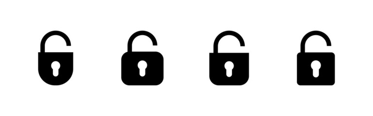 Unlock icons set. Unlock sign and symbol. unlocked padlock icon