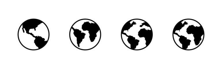 World map set. Worldmap sign and symbol. Globe icon
