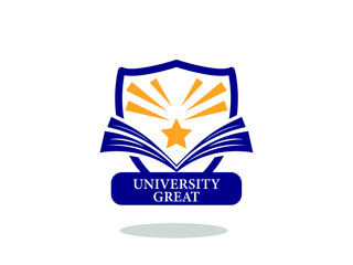 University logo or education logo concept vector illustration. University logo design template.