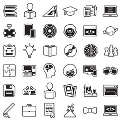 Geek Icons. Line With Fill Design. Vector Illustration.