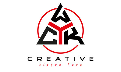 emblem badge with wings CWK letter logo design vector, business logo, icon shape logo, stylish logo template