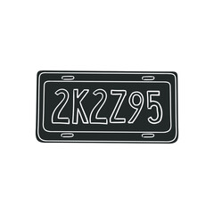 Car Registration Icon Silhouette Illustration. Identifier Automobile  Vector Graphic Pictogram Symbol Clip Art. Doodle Sketch Black Sign.