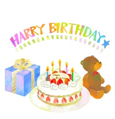 誕生日　ケーキとプレゼント