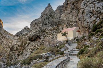 Agios Nikolaos Church in the Kourtaliotiko (Asomatos) Gorge, Southwestern Crete, Greece