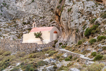 Agios Nikolaos Church in the Kourtaliotiko (Asomatos) Gorge, Southwestern Crete, Greece