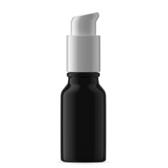 15ml UV Black Glass Pump Bottle. Isolated