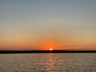 sunset over the river