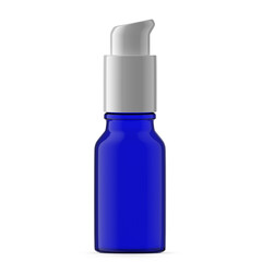 15ml Blue Glass Pump Bottle. Isolated