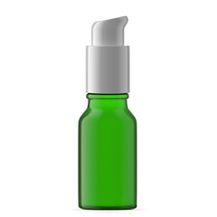 15ml Green Glass Pump Bottle. Isolated