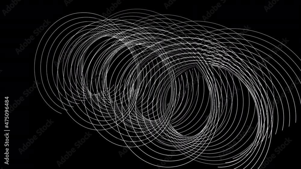 Aufkleber swirling geometric 3d render of swirl of round threads. abstract digital oval scratches on surface. 