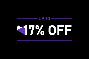 Up to 17% off, Up to 17% Discount, label sign up to 17% off, Banner Add, Special Offer add