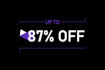Up to 87% off, Up to 87% Discount, label sign up to 87% off, Banner Add, Special Offer add