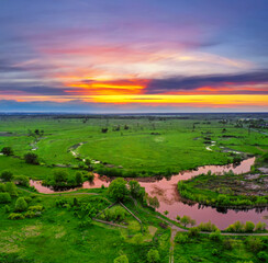 Rural summer sunset