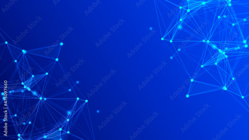 Aufkleber abstract blue futuristic background. technological wave of information data flow. 3d rendering.