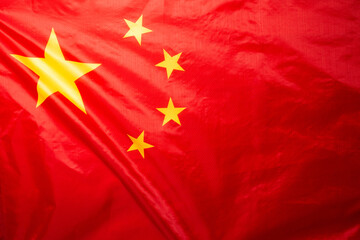 China flag waving as a background.