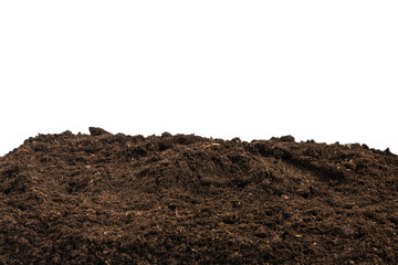 Soil for plant isolated on white background.