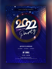 New year party celebration flyer template with effect background