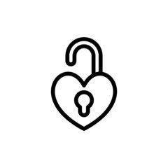 Unlock Heart icon in vector. Logotype