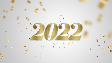 Happy new year 2022 gold lettering