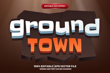 ground town cartoon Comic Style Bold 3D Editable text Effect Style