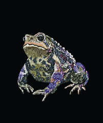 American toad, anaxyrus americanus, large toad, amphibian, vector