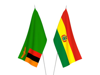 Bolivia and Republic of Zambia flags