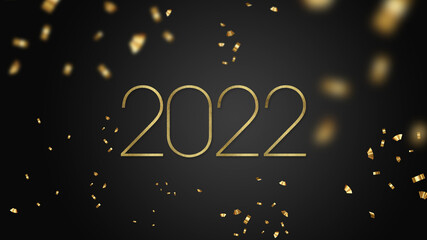 Happy new year 2022 gold lettering