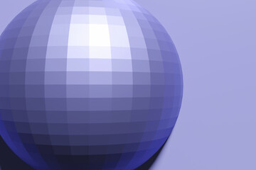 3d low poly sphere on a violet background
