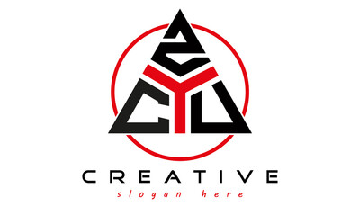 emblem badge with wings CZU letter logo design vector, business logo, icon shape logo, stylish logo template - obrazy, fototapety, plakaty