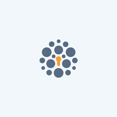 Keyhole abstract logo, smart lock icon, information protection symbol. Vector illustration.