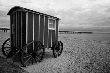 Badewagen am Strand von Binz