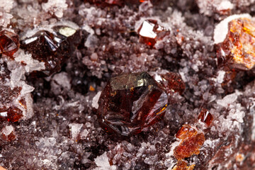 Macro stone mineral quartz Sphalerite on a white background