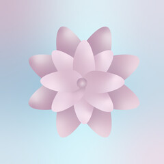 Flower in pastel colors, purple and lilac, free gradient