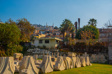 IZMIR, TURKEY: Ancient ruins of the Agora, archaeological excavations in Izmir.