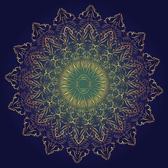 Luxury peacock feather floral royal pattern vector Mandala design
