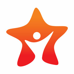 people inside the star logo design