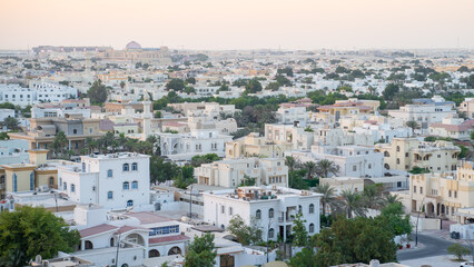 Fototapeta na wymiar doha city bird view during the day time , onaiza residential area.