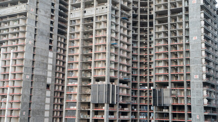 Fototapeta na wymiar View of multi story building construction in qatar