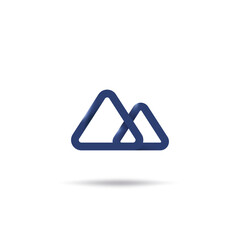 blue vector two triangle logo