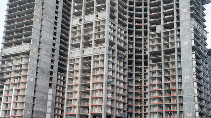 View of multi story building construction in qatar