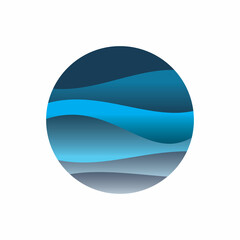 circle wave motion logo design