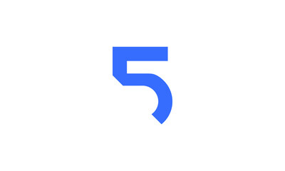 5 New Number Unique Cut Modern Logo