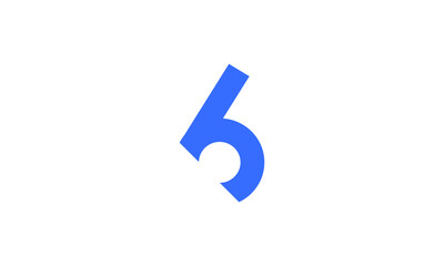 6 New Number Unique Cut Modern Logo