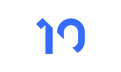 10 New Number Unique Cut Modern Logo