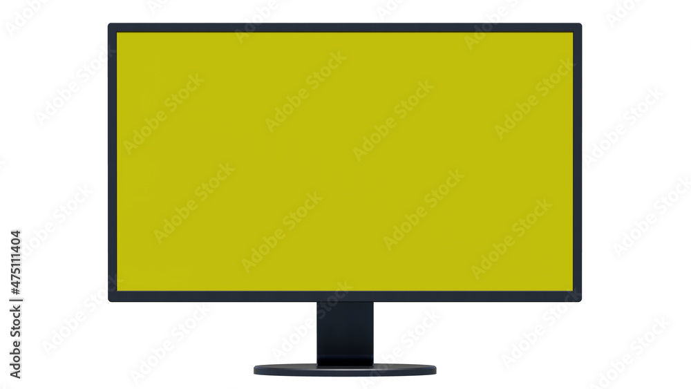 Poster computer monitor to add graphic content in yellow color