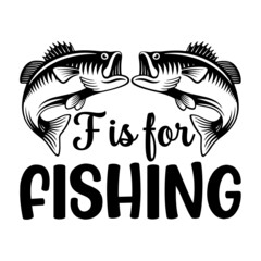 F is For Fishing Svg